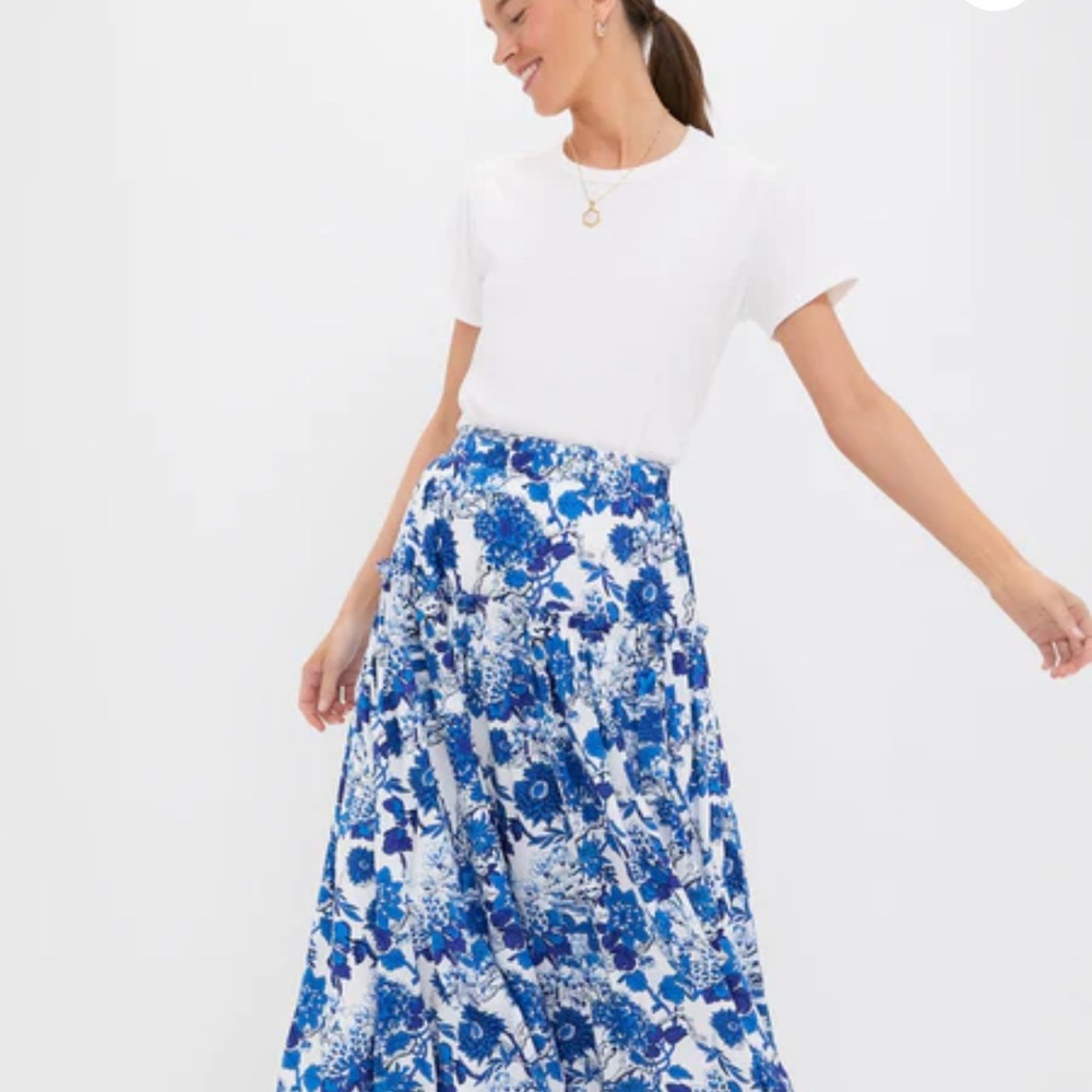 Tuckernuck Isla Maxi Skirt | Blue Floral | NWT Small